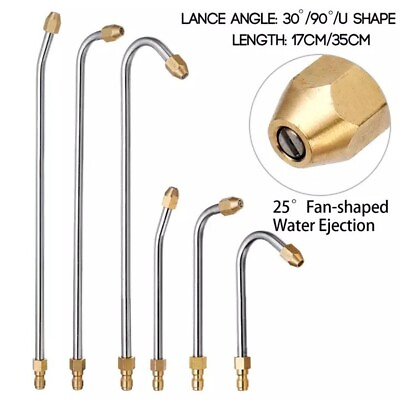 #ad #ad 90° 30° U Shape Pressure Car Washer Angled Lance Extension Spray Water Nozzle $10.78