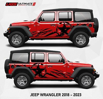 #ad Graphics Mud Splash Car Sticker For Jeep Wrangler 18 23 4X4 Off Road Side Decal $149.00
