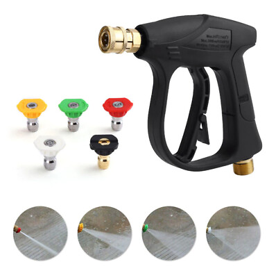 #ad High Pressure 4000PSI Car Power Washer Gun Spray Nozzle and Short Wand Kit $15.99