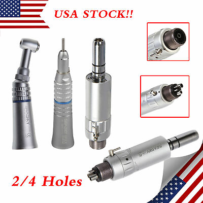 #ad NSK Style Dental Low Speed Contra Angle Straight Air Motor Handpiece push 4 2H $43.99