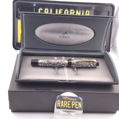 #ad #ad Parker Duofold Centennial KULLOCK STERLING SILVER Fountain Pen 18K B Italic NEW $950.00