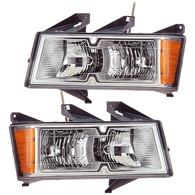 #ad Headlights Pair Set for 05 08 Chevy Colorado Xtreme Model Chrome Left amp; Right $130.00