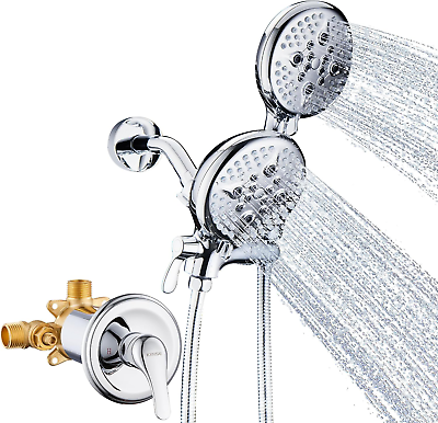 #ad Shower System with Handheld High Pressure 5 Spray Dual 2 in 1 Shower Faucet Set $104.63
