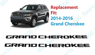 #ad 2pc Set Jeep Grand Cherokee Side Door Gloss Black Replacement Emblem Mopar 14 16 $39.90