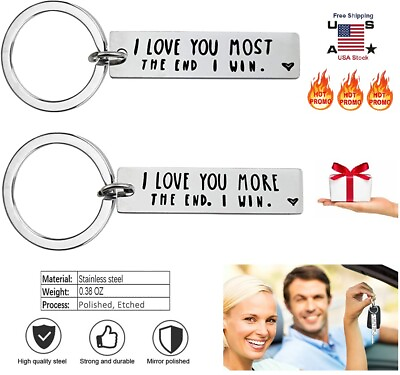 I Love You More Most The End I Win Couples Novelty Keyring Steel Keychain Gifts $7.82