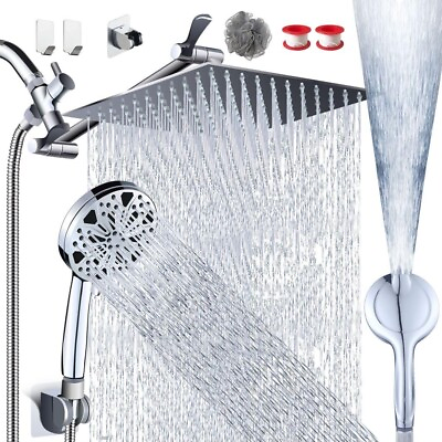 #ad 12#x27;#x27;Rainfall Shower Head with Handheld Combo High Pressure 82 Mode READ $49.99