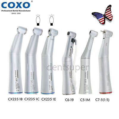 #ad US COXO Dental Low Speed 1:1 1:5 6:1 10:1 20:1 Contra Angle Straight Handpiece $297.49