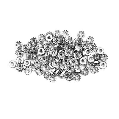 #ad 100pcs 6# 32 K Lock Nuts with External Tooth Washer 304 Stainless Steel Hex ... $17.24