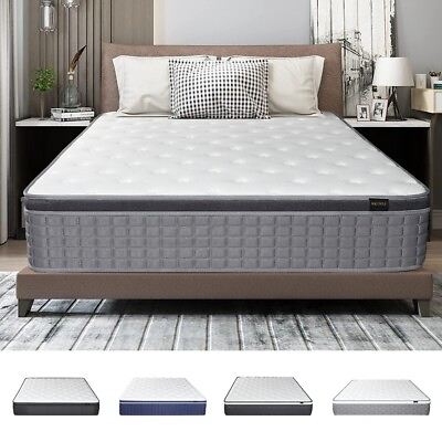 #ad 12quot; 14quot; Mattress Pocket Spring Hybrid Bed Memory Foam Twin Full Queen King Size $249.51