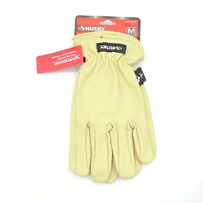 #ad Husky Medium Premium Grain Cowhide Water Resistant Leather Work Gloves $11.99