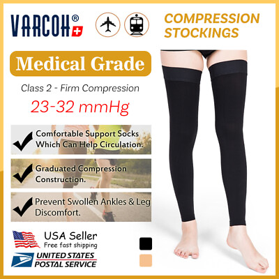 #ad Leg Compression Sleeve Support Stockings Varicose Veins Edema Gradient Pressure $28.36
