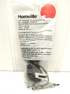 #ad Homelite Gas Fuel Cap amp; Bar Oil Cap 33cc 45cc 46cc Chainsaw PN AC00172 $7.19