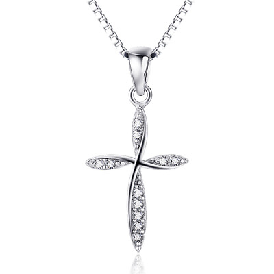 Cross Necklace Infinity Pendant 925 Sterling Silver Women Jewelry Charm CZ Women #ad $8.99