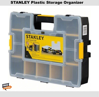 #ad Parts Carry Box 14 Compartments STANLEY Plastic Storage Organizer Bolts Nuts $26.79
