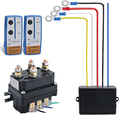 #ad 250A Winch Solenoid Relay 12V Winch Relay Contactor with 2Pcs Wireless Winch Rem $104.47