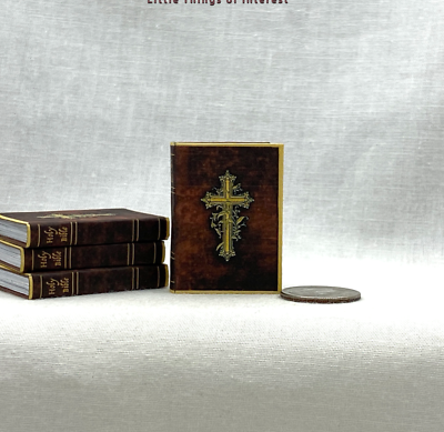 #ad 1:6 Scale KING JAMES BIBLE Miniature Readable Playscale Book $13.56