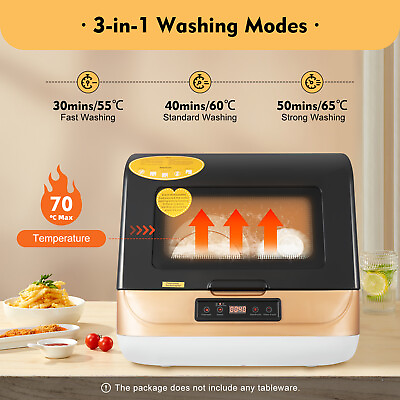#ad Compact Countertop Dishwasher Portable Mini Dish Washer 4 Washing Programs 110V $180.60