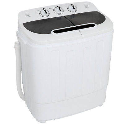 Portable Compact Twin Tub Washing Machine Compact Mini Washeramp;Spin Dryer White $98.59