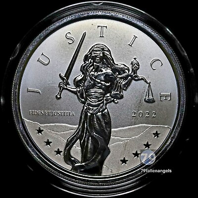 #ad 2022 Gibraltar Lady Justice Silver 1 oz Proof‐Like Coin In Capsule $37.97