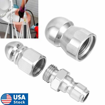#ad 1 4#x27;#x27; 3 8quot; Sewer Jetter Rotating Nozzle for Pressure Washer Connect for Drain $8.83