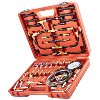 #ad Universal Fuel Injection Gauge Pressure Tester Hoses Fittings Pump Tool Kit $59.88