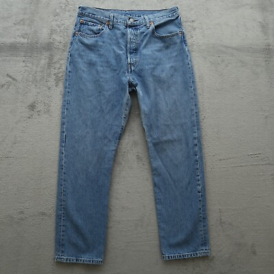 #ad Levi#x27;s 501 Jeans Women#x27;s Size 32x28 Blue High Rise Straight Denim Pants Fading $23.00