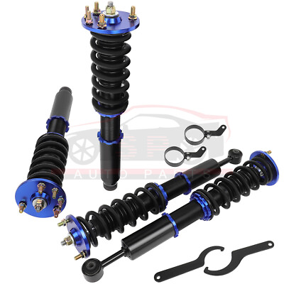 #ad Fits 2003 2007 Honda Accord Coilovers Shocks Absorber Adjustable Height Blue Kit $236.88