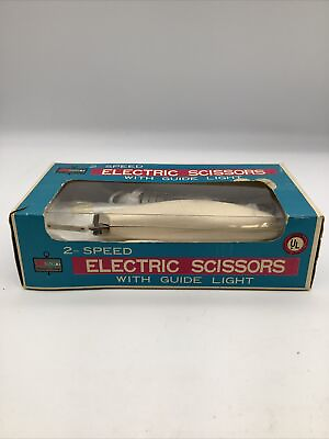 #ad Vintage Kmart Electric Sewing Scissors 2 Speed Original Box Green White $14.99