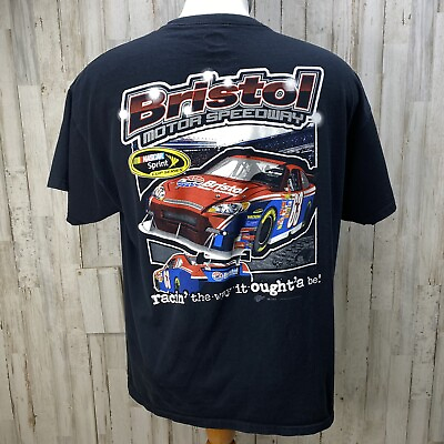 #ad Nascar Bristol Motor Speedway 2009 T shirt Adult Size 2XL 2 Sided Graphic Print $18.99