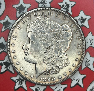 #ad 1890 S Morgan 90% US Silver Dollar AU Details zm $60.00
