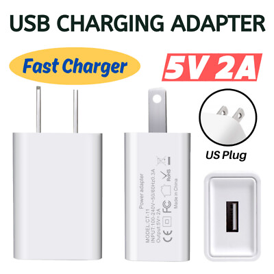 #ad USB 5V 2A Power Adapter Cube US Block Fast Charger For Apple iPhone 14 13 12 11 $1.05