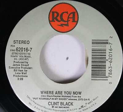 #ad #ad Country 45 Clint Black Where Are You Now Muddy Water RCA GOOD A5 $9.00