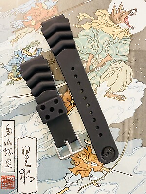 #ad Seiko Diver Watch Band Strap SKX007 SKX009 22mm Black Rubber Vent Z22 4FY8JZ $16.95
