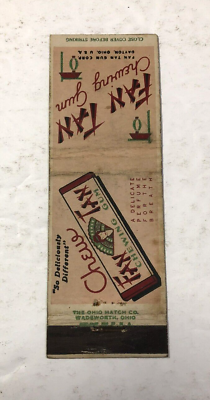 #ad Vintage Fan Tan Gum Matchbook Cover No Matches c1930s Dayton Ohio $6.99