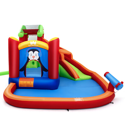 #ad #ad Inflatable Slide Bouncer and Water Park Bounce House Splash Pool Water Cannon $197.00