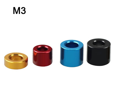 M3 Aluminum Alloy Anodised Spacers Color Round Washer Sleeve Length 2mm 15mm #ad $3.95