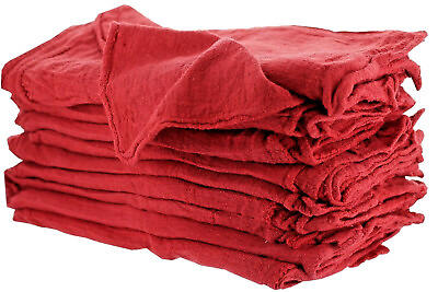 #ad 50 INDUSTRIAL SHOP RAGS CLEANING TOWELS RED A Grade SHOP TOWELS. $26.35
