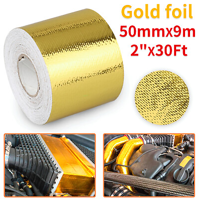 #ad #ad 2quot; 30FT Gold Intake Heat Reflective Tape Wrap Self adhesive High Temperature US $9.48