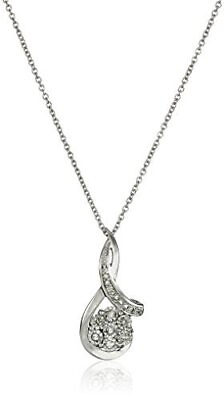 #ad Sterling Silver Diamond Pendant Necklace 1 10cttw I J Color I2 I3 Clarity $280.00