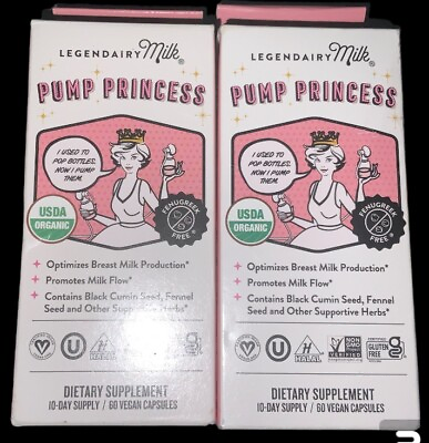 #ad X2 Legendairy Milk Pump Princess Vegan Lactation Supplement 60ct Promotes Flow $30.00