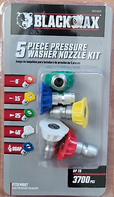 #ad #ad Black Max 3700 Psi 5 Piece Pressure Nozzle Kit Quick Connect Assorted Nozzles $12.00