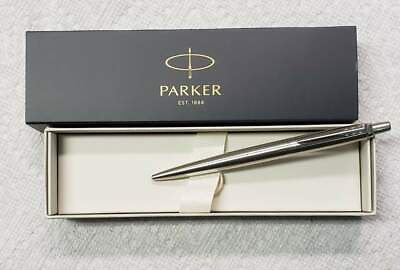 #ad Parker Jotter Stainless Steel Chrome Trim Ballpoint Pen Black Ink With Gift Box $14.75