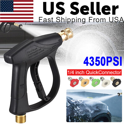 #ad 1 4quot; High Pressure Washer Gun 4350 PSI Car Wash Foam Spray Short Wand w Nozzle $7.55