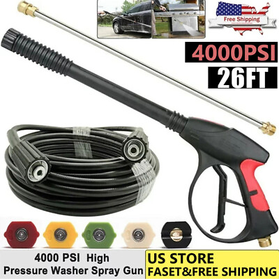 #ad 4000PSI High Pressure Washer Spray Gun Wand Lance Kit Garden Car Water Cleaner $39.99