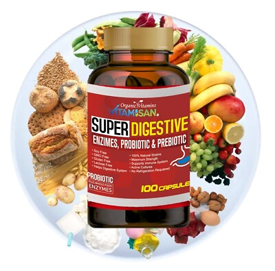 Digestive Enzymes Prebiotic amp; Probiotics Gas Constipation amp; Bloating Relief 100 $13.00