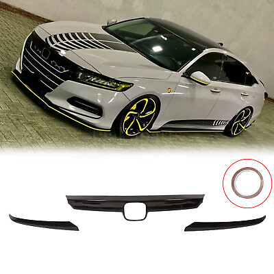#ad Front Grille Grill Moulding Cover Trims 3Pcs Black For Honda Accord 2021 2022 $37.60