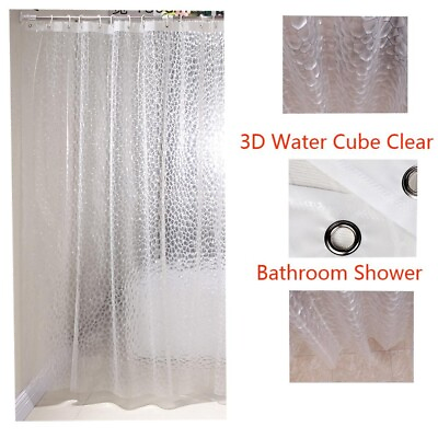 3D PEVA Water Cube Clear Bathroom Shower 180*200cm 70x78inch Waterproof #ad $9.79
