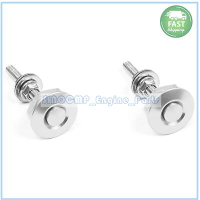 #ad 2X Aluminum Bumper Quick Release Fasteners For Car Fender Hatch Lid Silver $8.08