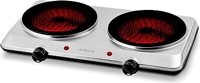 #ad Electric Double Hot Plate Burner 2 Two Cooking Stove Commercial Portable 1500W $51.99