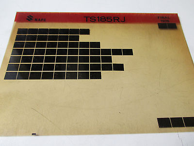 #ad Suzuki TS185 RJ Parts List Microfiche $5.95